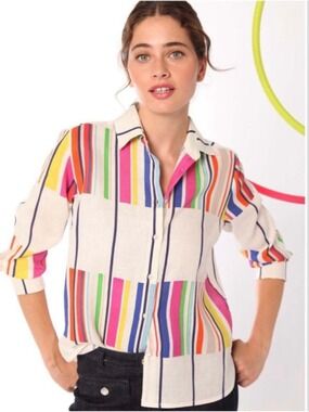 Vilagallo Sara Shirt Atrani Print Size 42 Medium Multicolour
